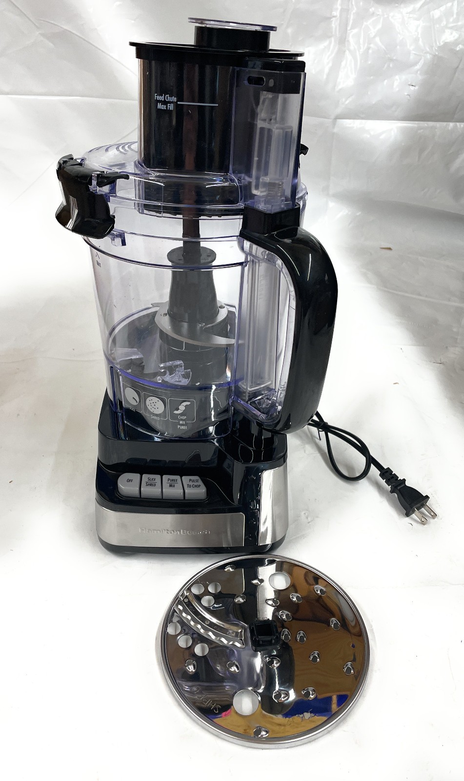 Hamilton Beach 12-Cup Stack & Snap Food Processor, Black, 70725AG, AS-IS!