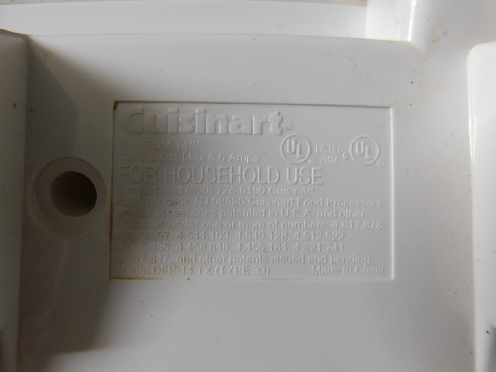 Cuisinart Custom 14 DFP-14TX Food Processor White Motor Base ONLY Tested Works!