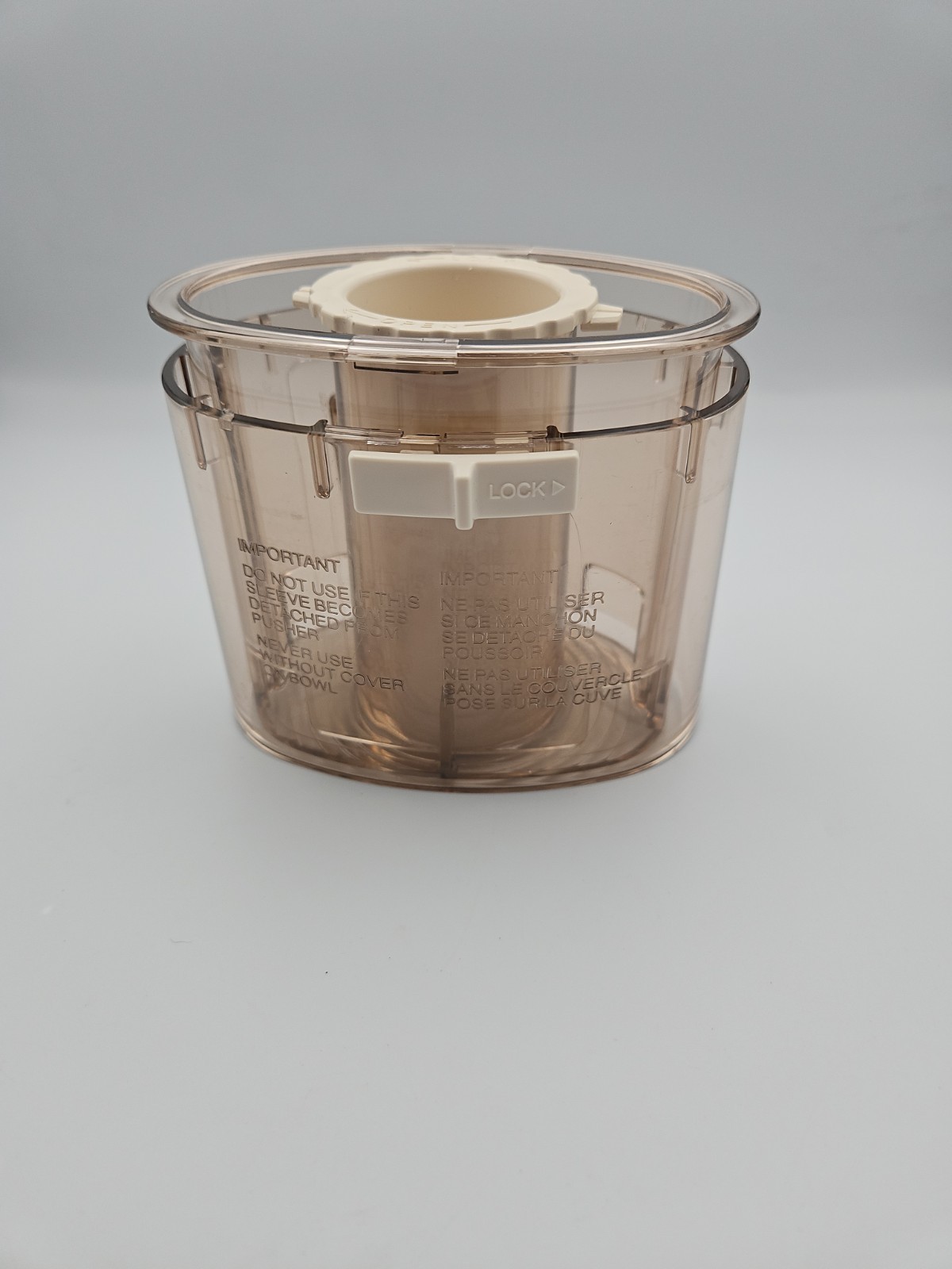 Cuisinart DLC-7 Food Processor Chute Sleeve DLC-018B & 020b Pusher Amber