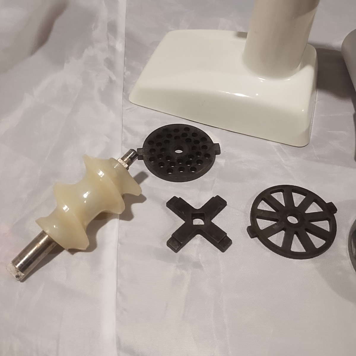 Vintage Oster Regency Kitchen Center Meat Grinder Attachment Parts Tested