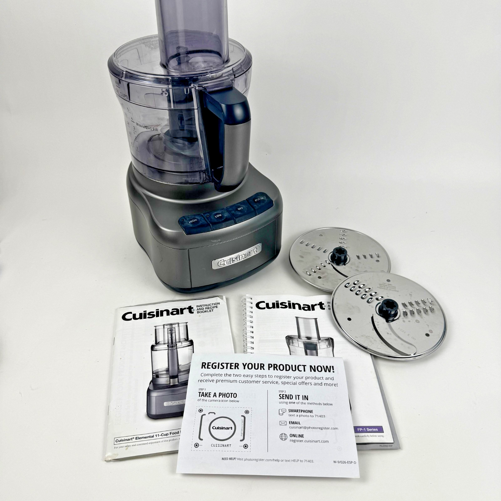 Cuisinart FP-8GMP1 Elemental 8-Cup Food Processor FP-1 Series Gunmetal Gray