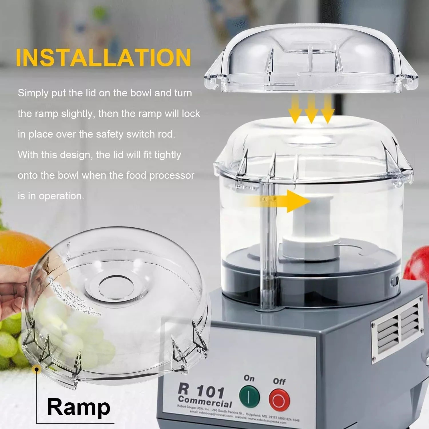 106458S Cutter Bowl Lid Fit for Robot Coupe R100B,R100BCLR,R101B,R2,R2B, R2 Dice