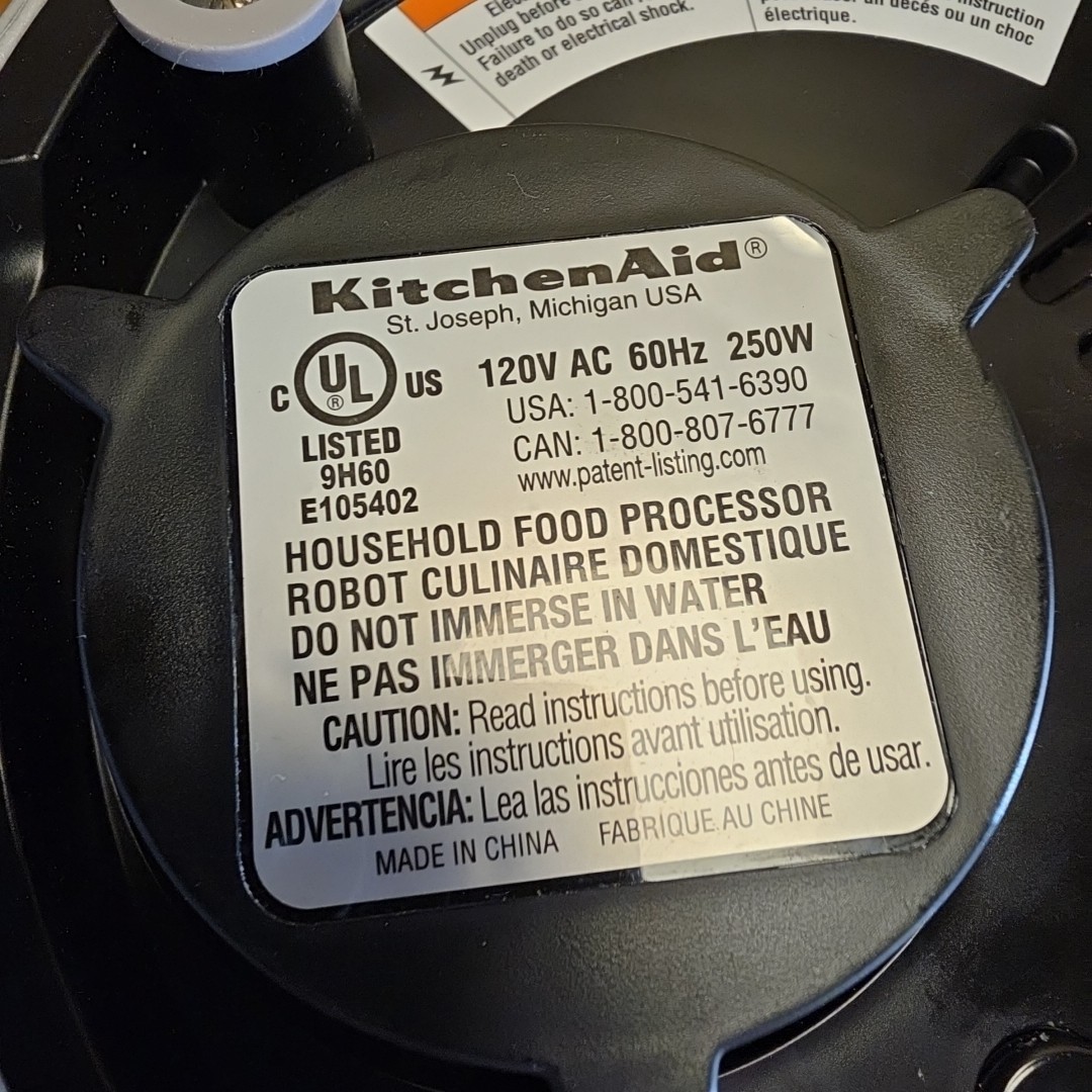 KitchenAid Food Processor Base Motor ONLY KFP0919 3-Speed Silver Works Great OEM
