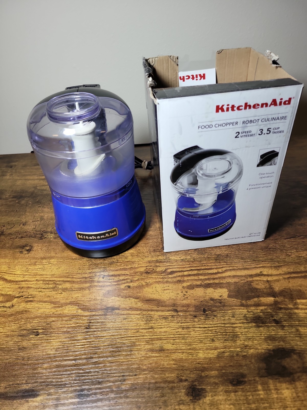 Kitchenaid Empire Blue 3.5 Cup Food Chopper 2 Speed Works