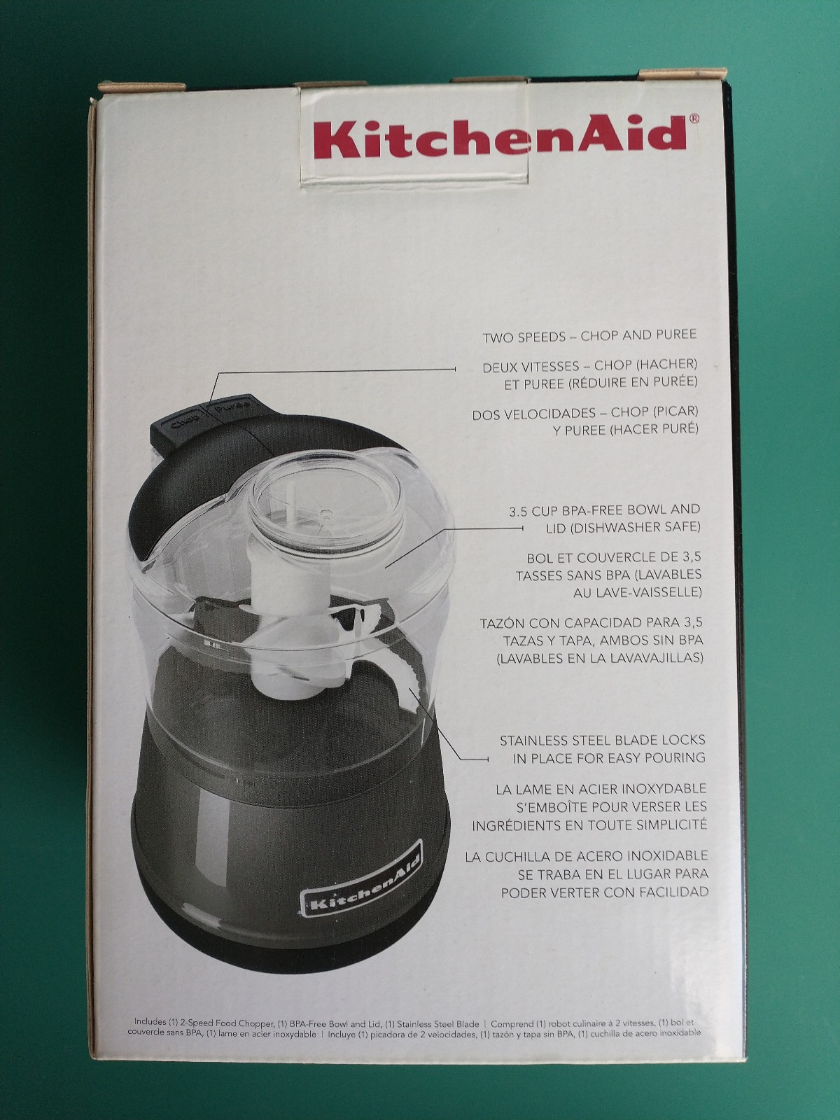 KitchenAid KFC3511QG 3.5 Cups 2-Speed Food Chopper – Liquid Graphite – NEW