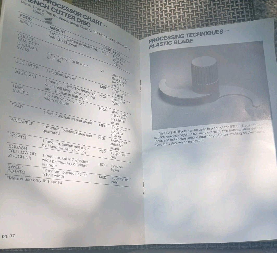 Sears Counter Craft 7-Speed Food Processor Owner’s Manual Only