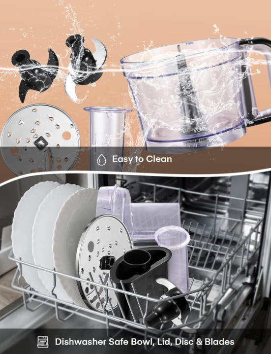 Procesador de Alimentos 12 Tazas 500W Picadora Trituradora Amasadora 2 en 1
