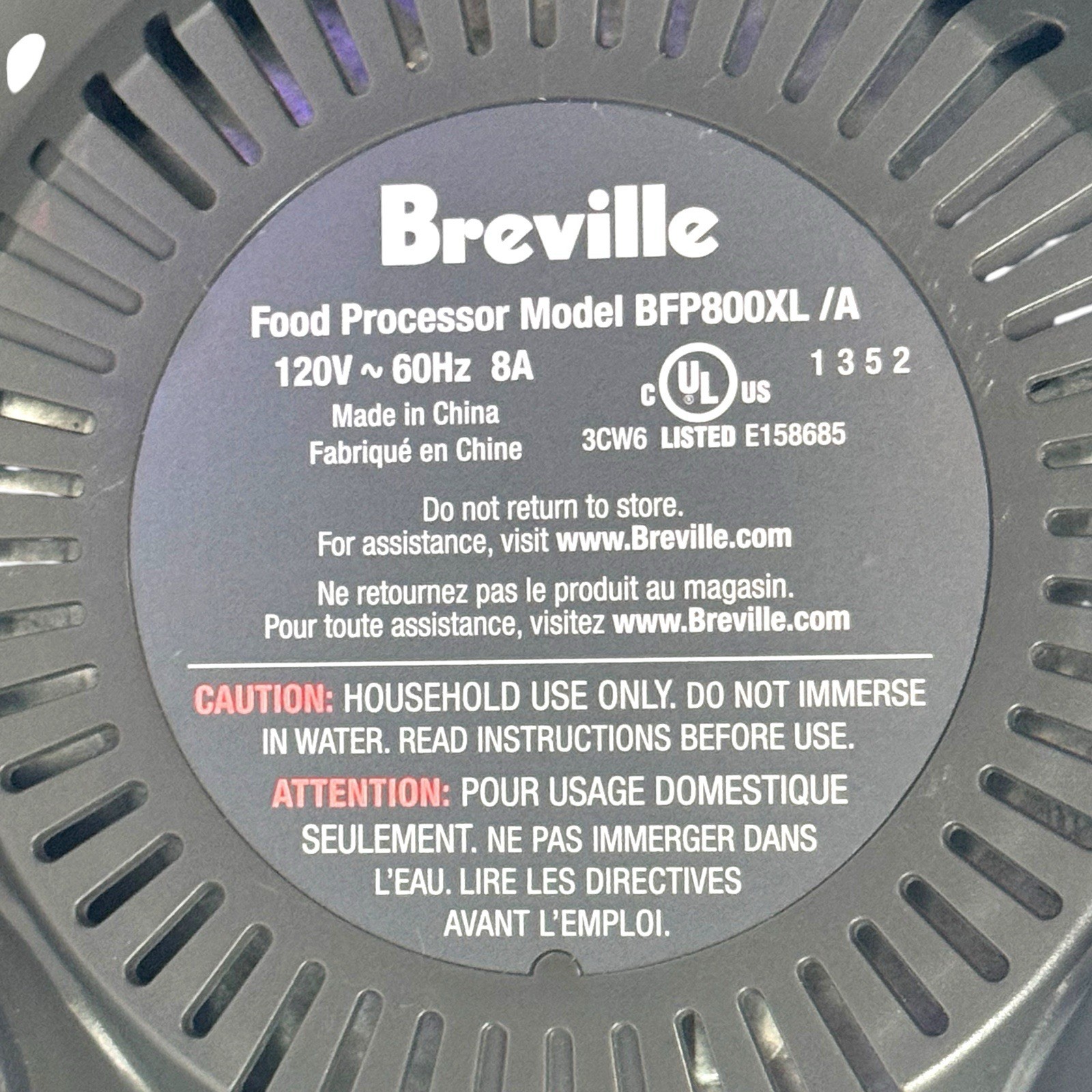 Breville Sous Chef 16 Pro 16-Cup Food Processor BFP800XL/A 1200W NO ATTACHMENTS