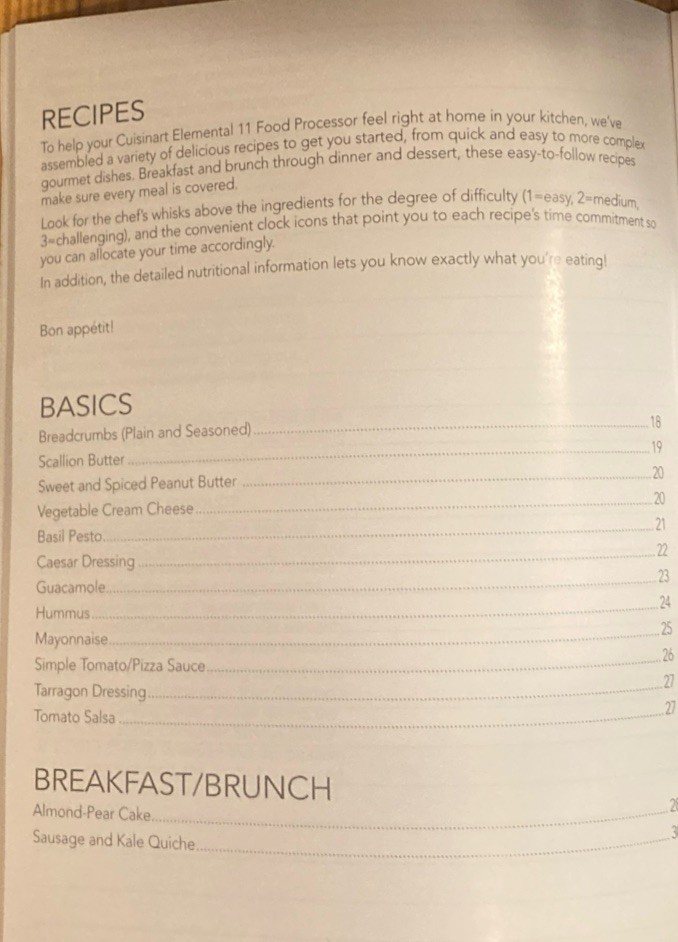 Cuisinart 11 Cup Food Processor CFP-22 Owner’s Manual & Recipes 56 Pages