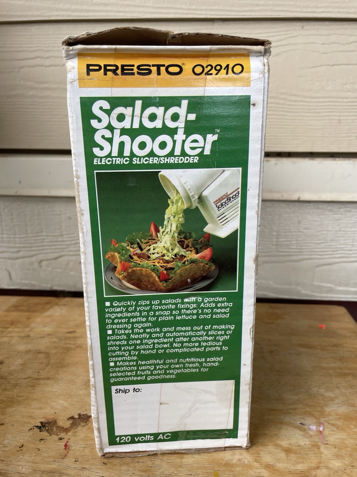 Presto Salad Shooter Electric Slicer Shredder 1993 New Old Stock #2910 Free Ship