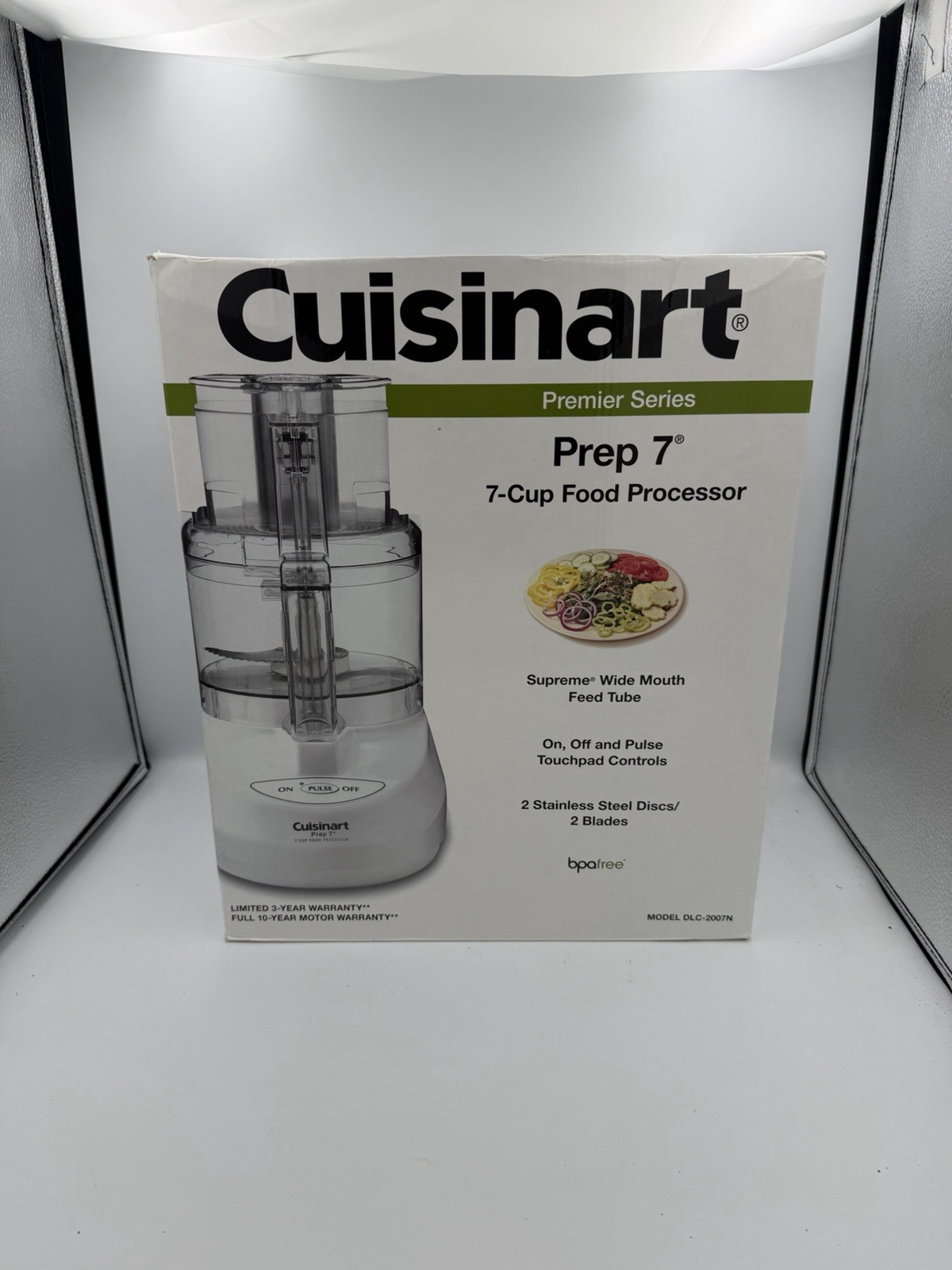 NIB Cuisinart Prep 7 7-Cup 600W Food Processor Pulse Dishwasher-Safe White