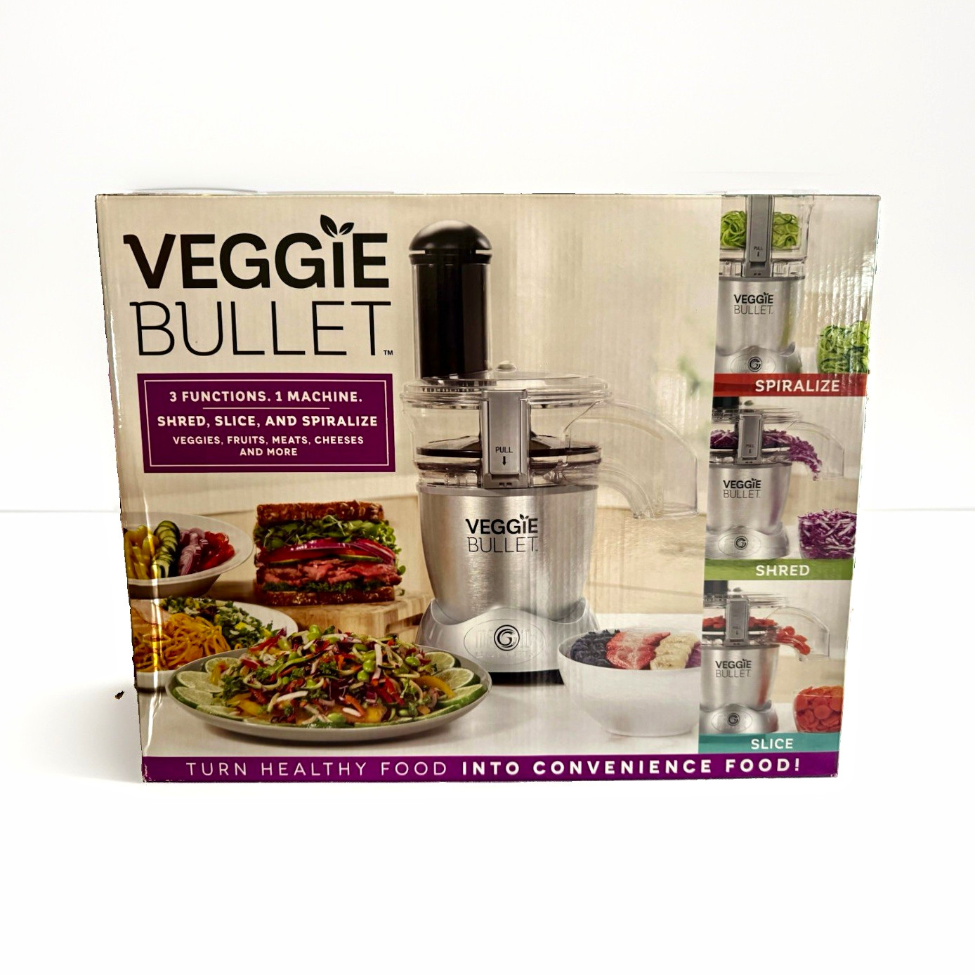 Veggie Bullet 3-in-1 Food Processor Spiralizer VB-101 Brand New FACTORY SEALED