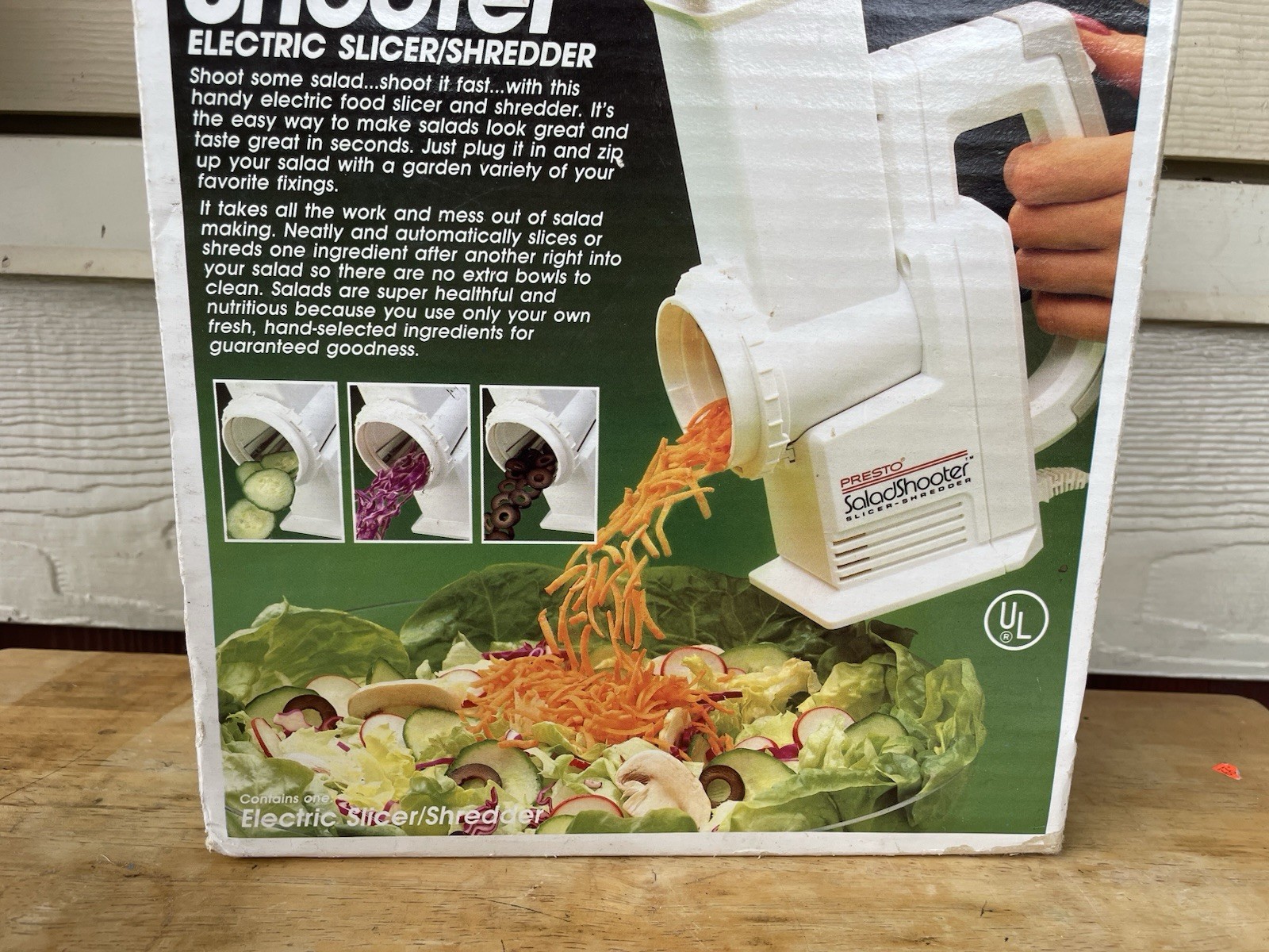 Presto Salad Shooter Electric Slicer Shredder 1993 New Old Stock #2910 Free Ship