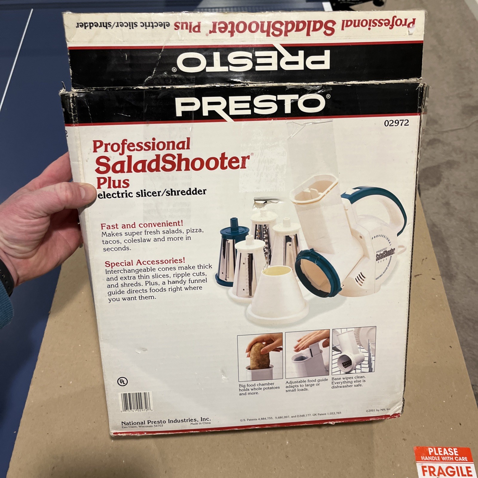 PRESTO Professional Salad Shooter PLUS Electric Slicer Shredder 02972 /Pre-Owned