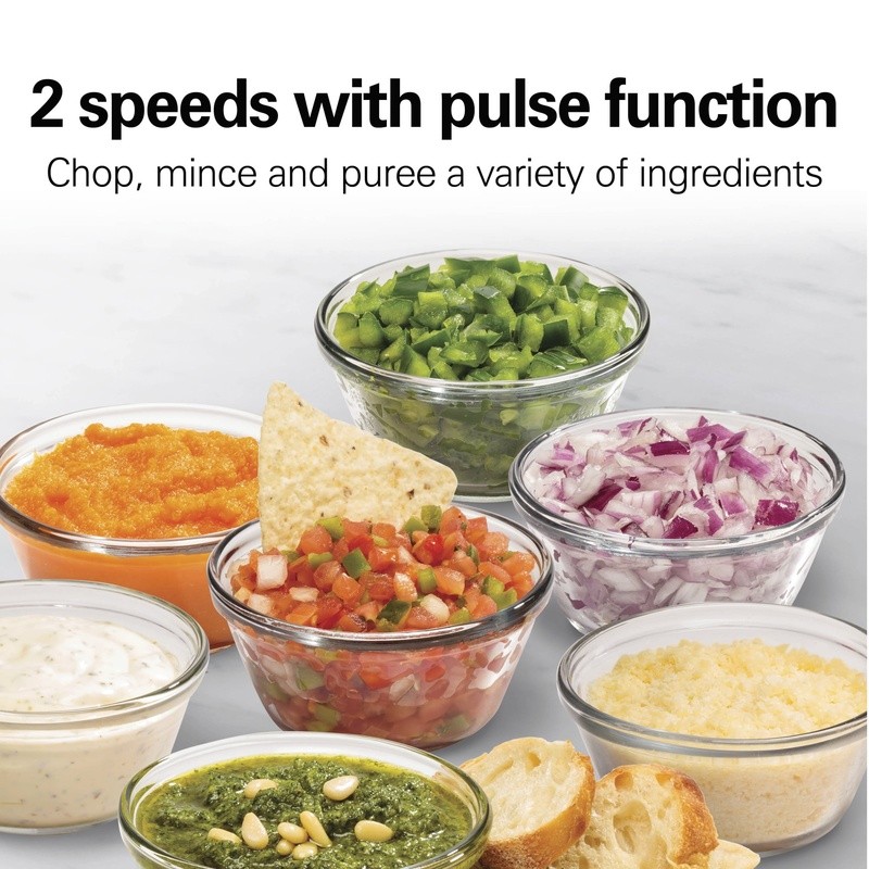 2 Speed Food Chopper Stack Press 3 Cup Processor Mincer Puree Easy Cleanup New