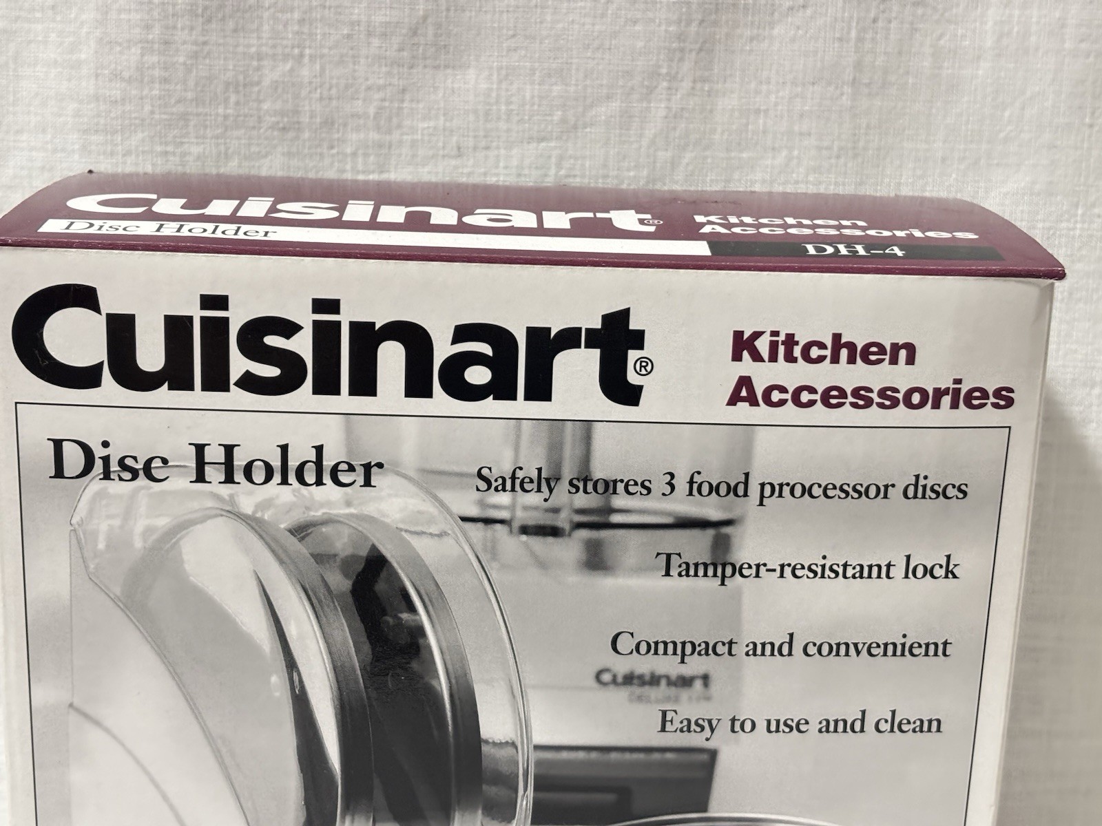 CUISINART Food Processor Safety Disc Holder w/Lock HOLDER ONLY NO DISC NOS 1998