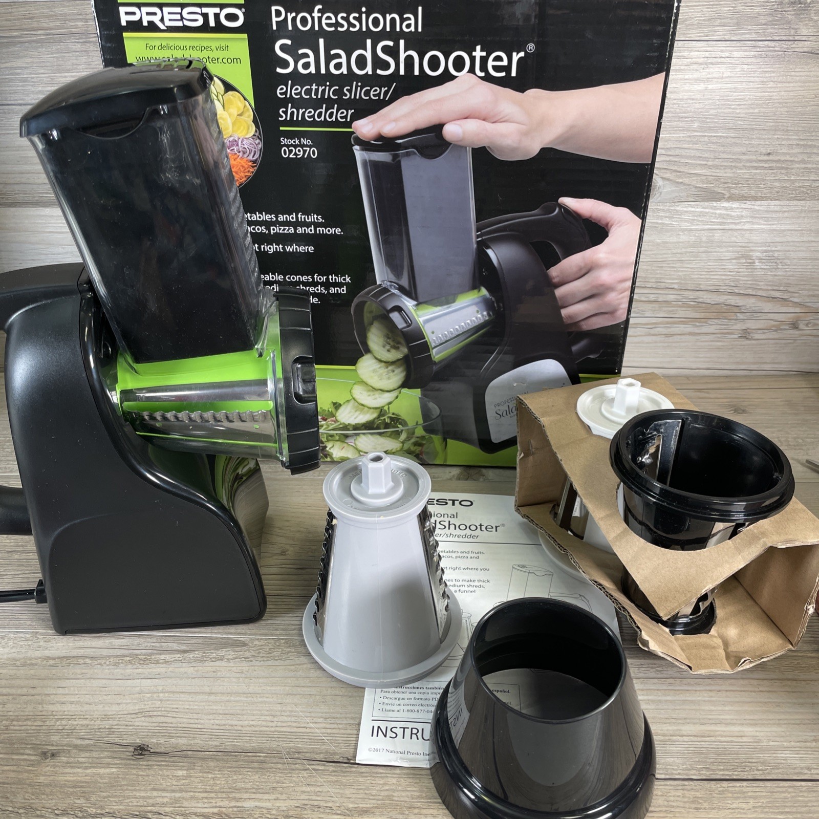 Presto Professional Salad Shooter Electric Slicer Shredder Grater Tested Clean!