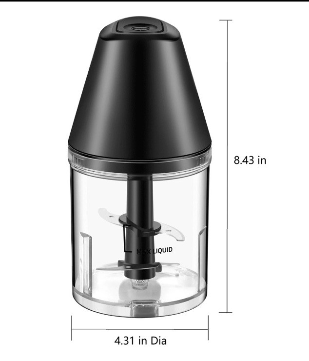 Mainstays 3 Cup Electric Food Chopper 4 Blade One Touch Black New