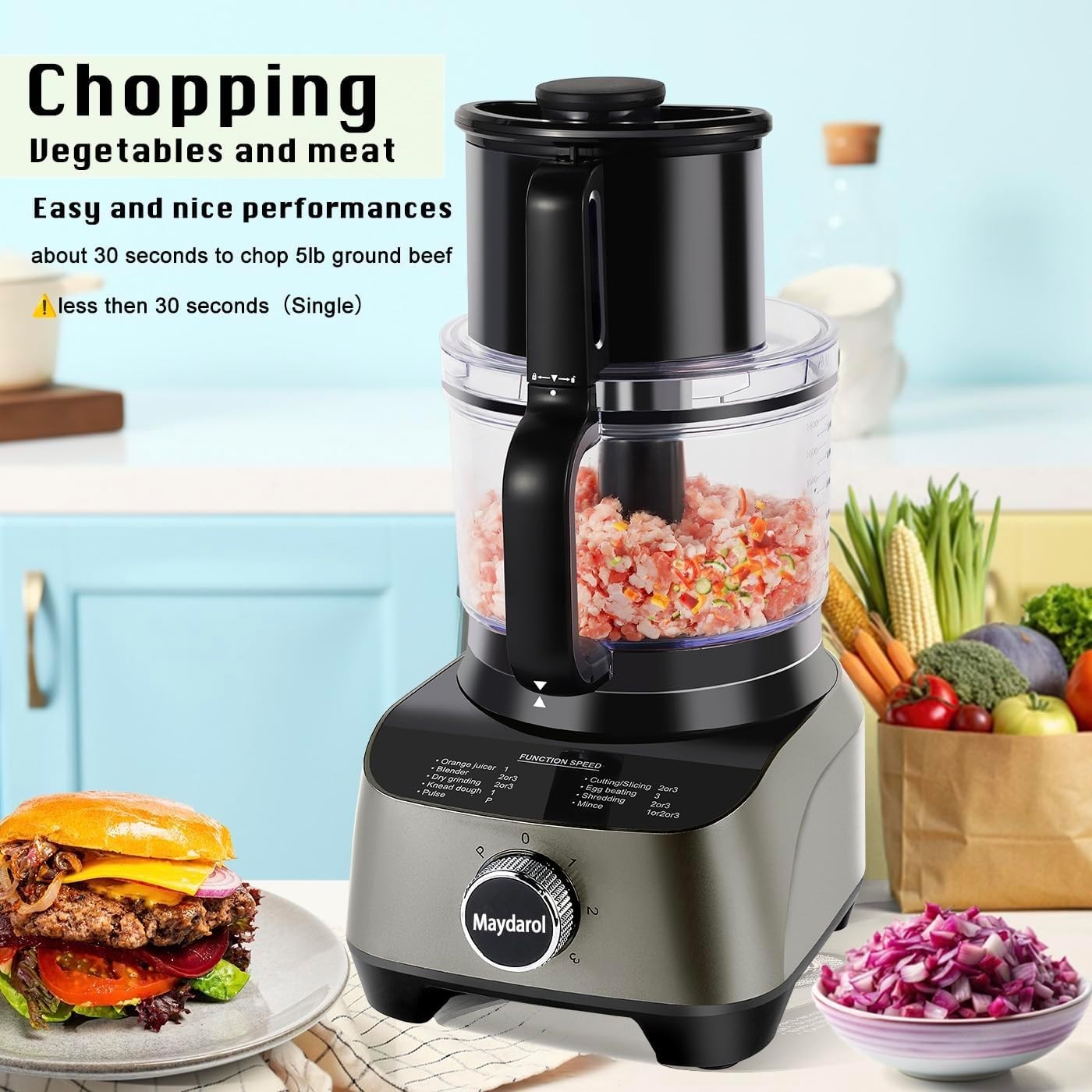 14 Cup Large Food Processor, XL Bowl, Large Chute for Blending, Mixing, Shred…
