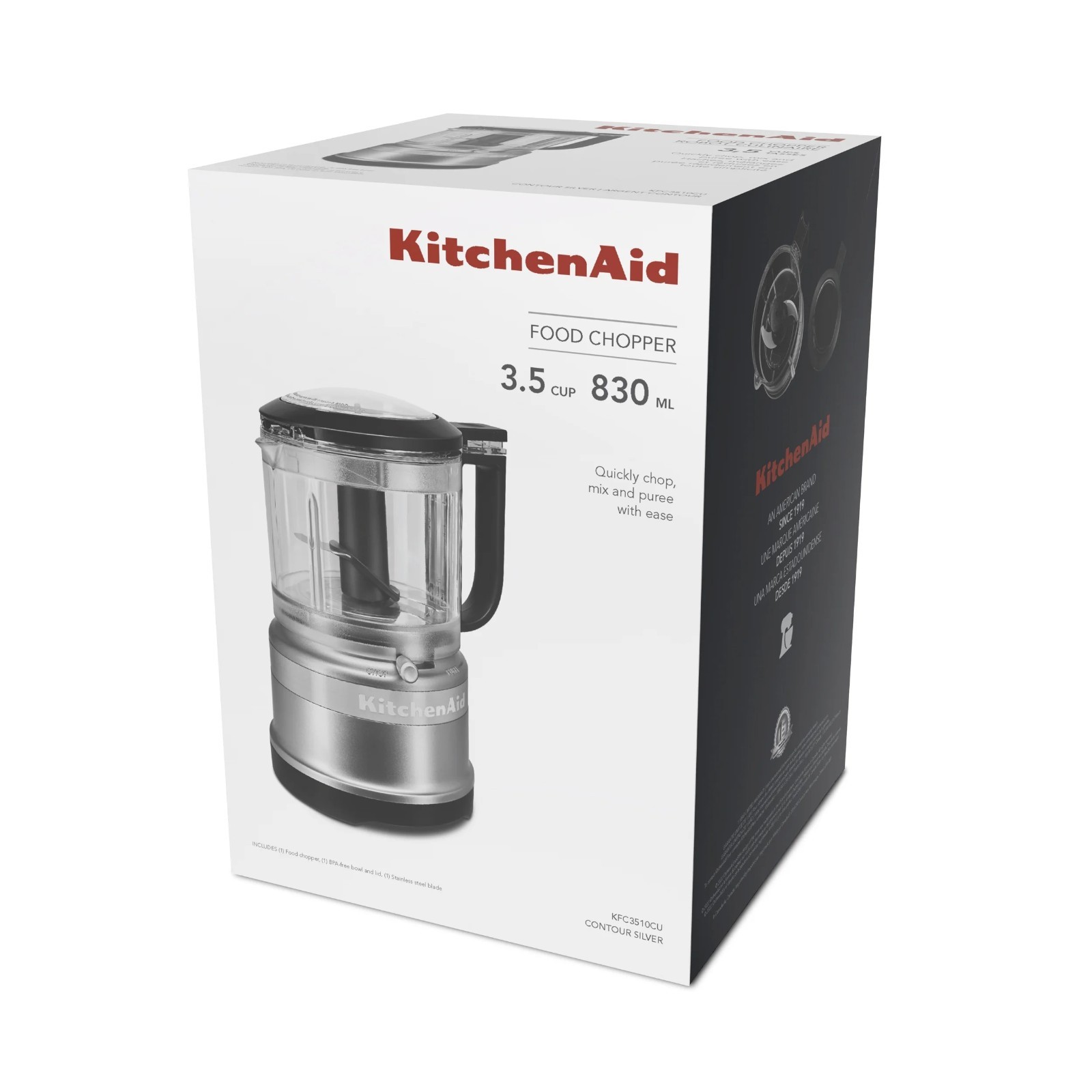 KitchenAid 3.5 Cup Food Chopper – KFC3510, Silver Color