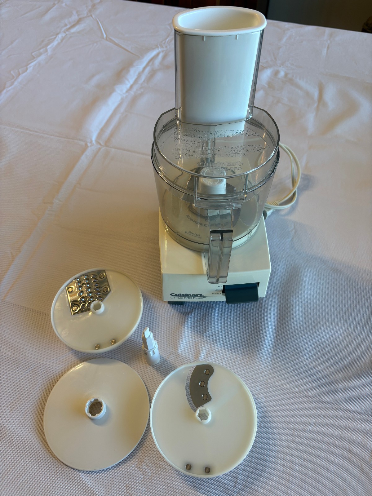 Vintage Cuisinart Little Pro Plus Food Processor w/ Blades Very Good Conditon