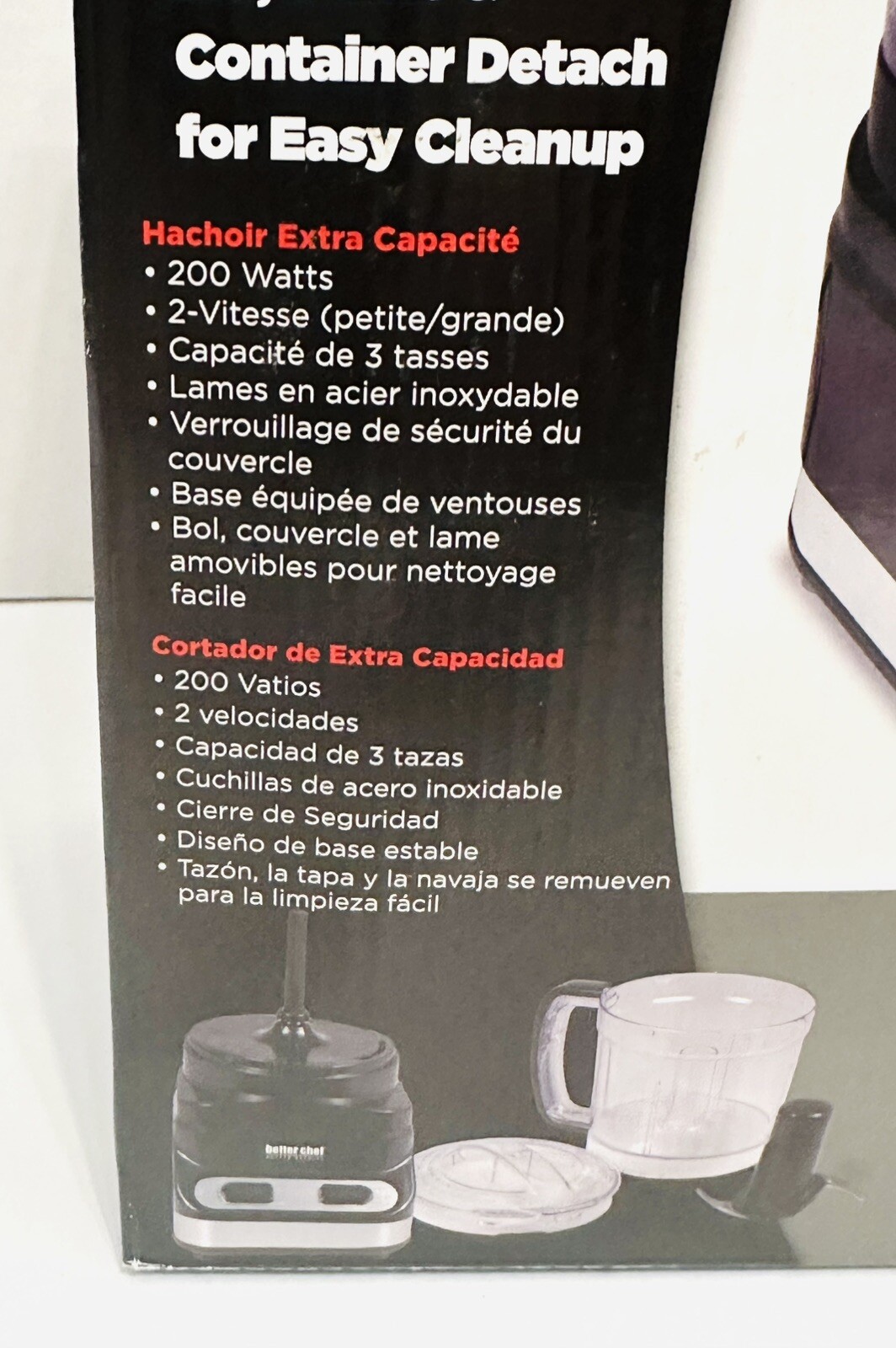 Better Chef 200 Watts 2 Speed 3 Cup Extra-Capacity Food Chopper Model #IM-854B