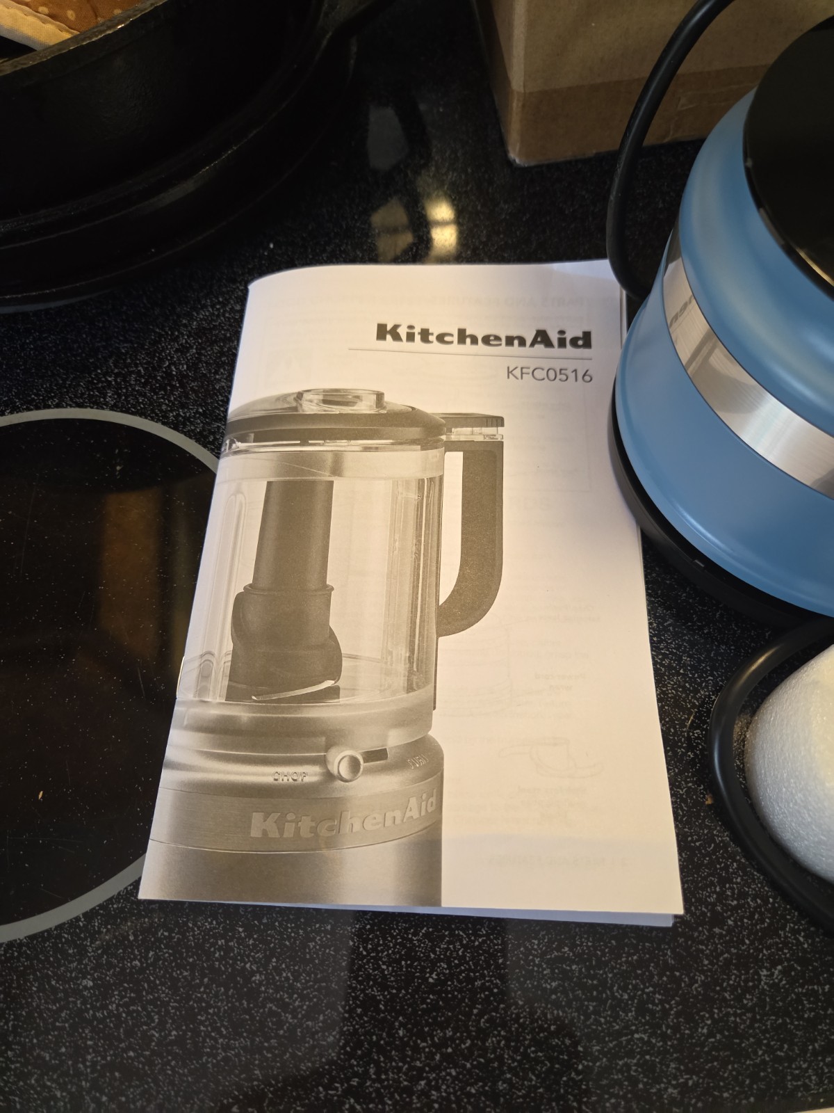 KitchenAid Chopper KFC3516AQ 3.5 Cups Mini Food Processor – Aqua Sky Color. New.