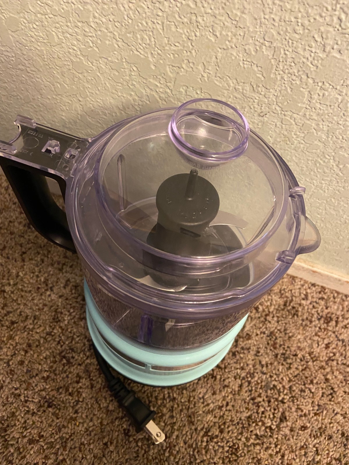 🌊 KitchenAid 3.5-Cup Mini Food Processor /Aqua Sky Model KFC3516IC DAMAGED LID