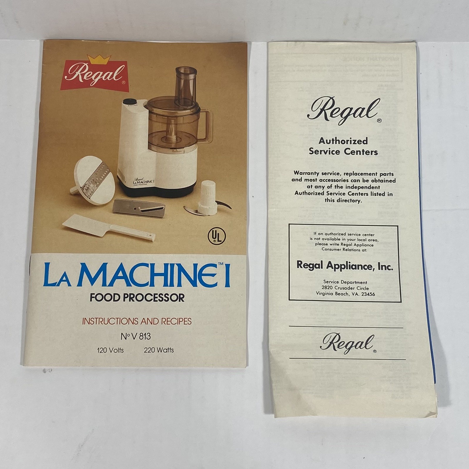 Regal La Machine I Food Processor Model No. V813