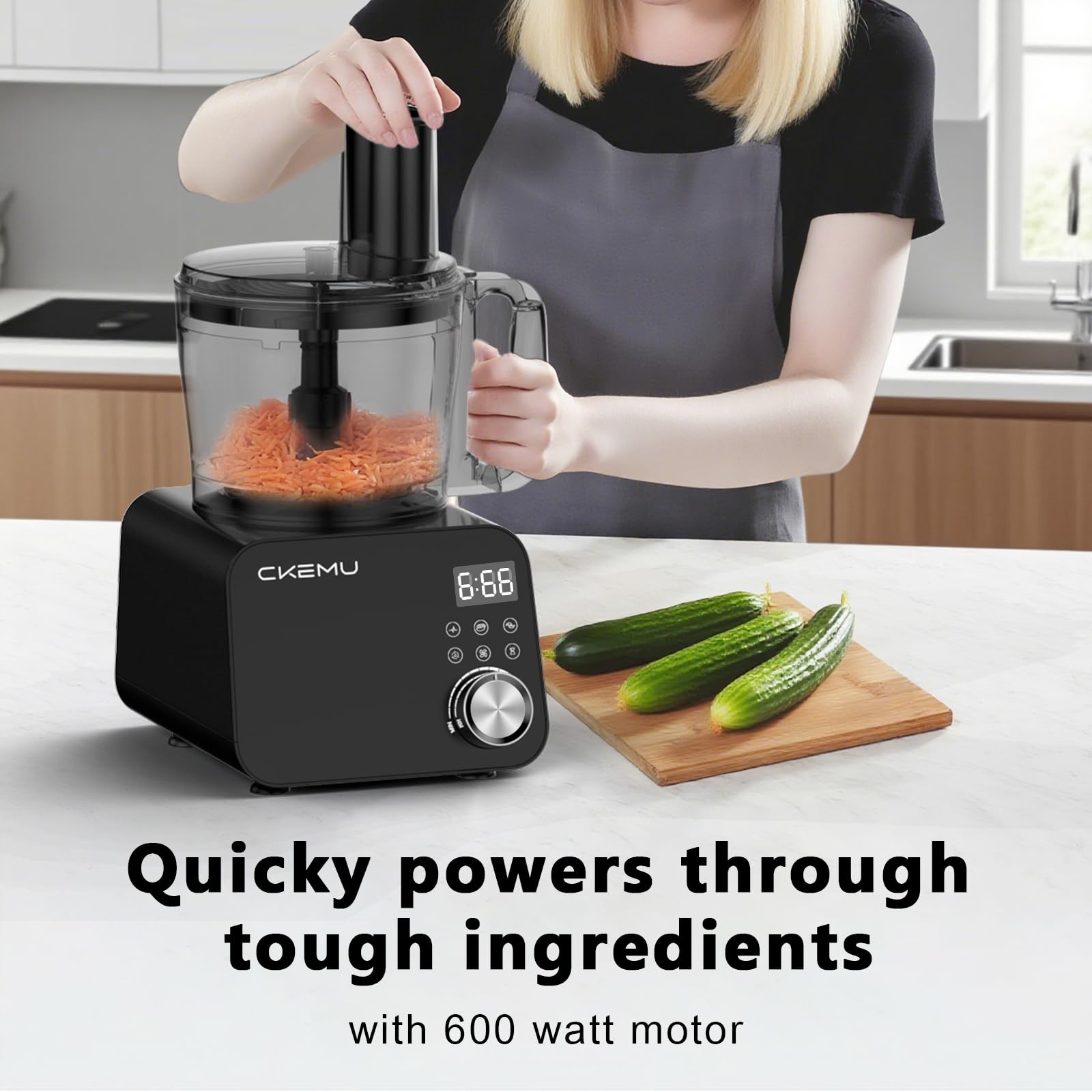 Smart Food Processor and Vegetable Chopper, 6 Automatic Functions, BPA Free, …