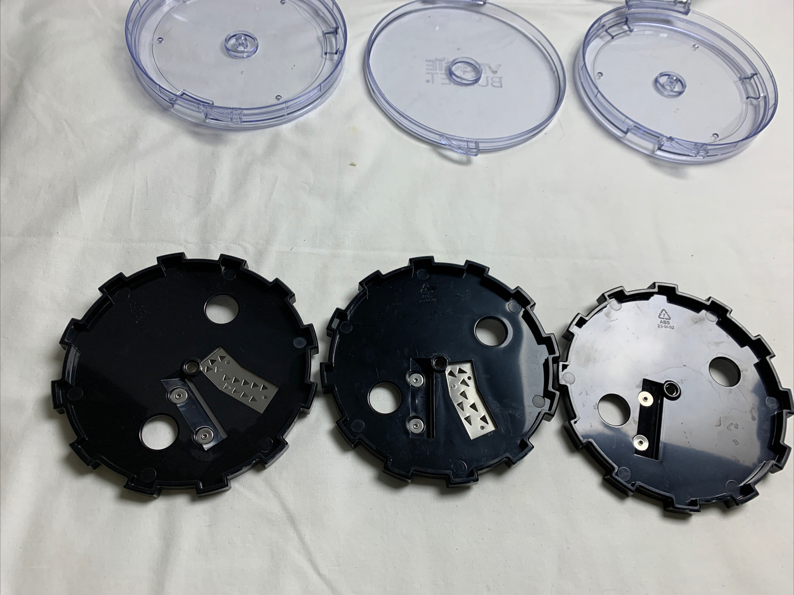Veggie Bullet VB-102 3 Discs & cases Spiralizing Blades Angel Hair Ribbon & Udon