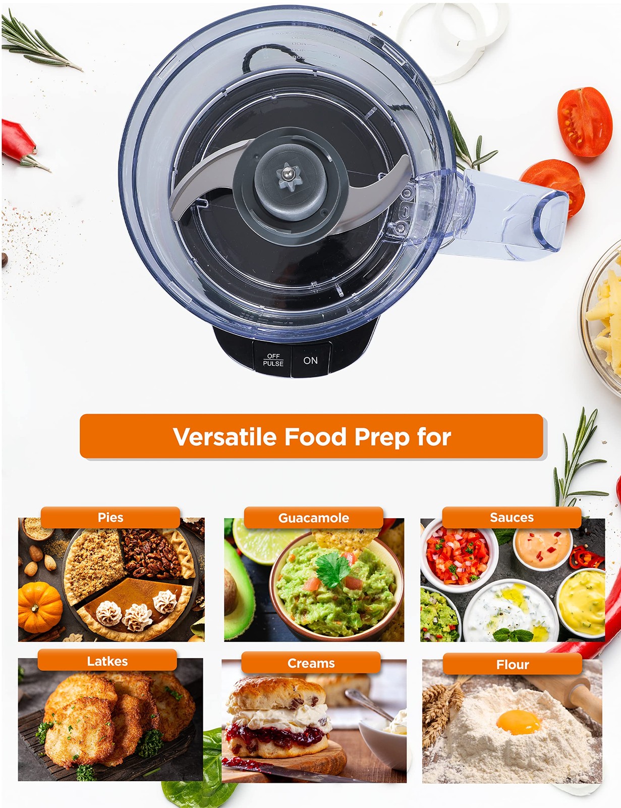 Commercial CHEF CHFP4MB 4-Cup Food Processor