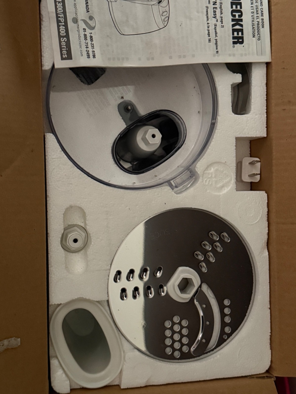 Black And Decker 8 Cup 2 Speed Quick ‘N Easy Plus Food Processor FP1300 NOS