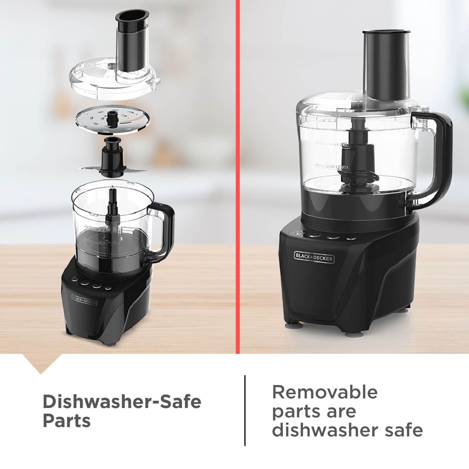 BLACK+DECKER Easy Assembly 8-Cup Food Processor 850W Chop Puree Slice Shred