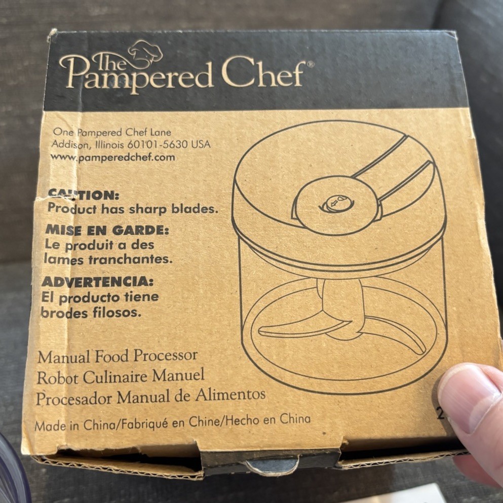 The Pampered Chef Manual Food Processor Model 2581 Chopper 3 Cup In Box