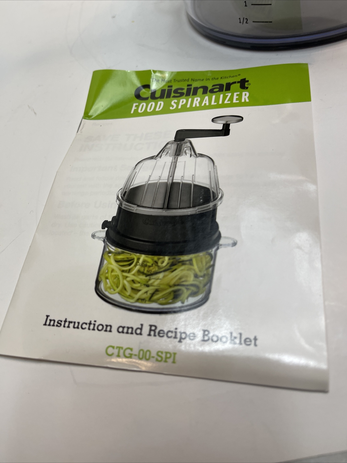 Cuisinart Food Spiralizer 3 Cutting Options Model CTG-00-SPI