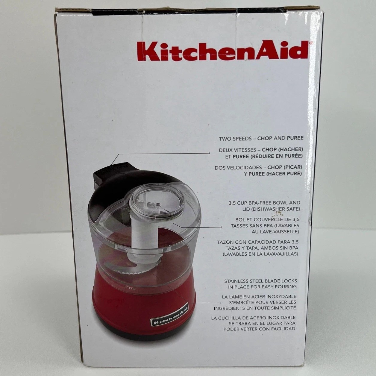 KitchenAid KFC3511 3.5 Cup Mini Food Chopper Vegetable Dicer Compact Empire Red