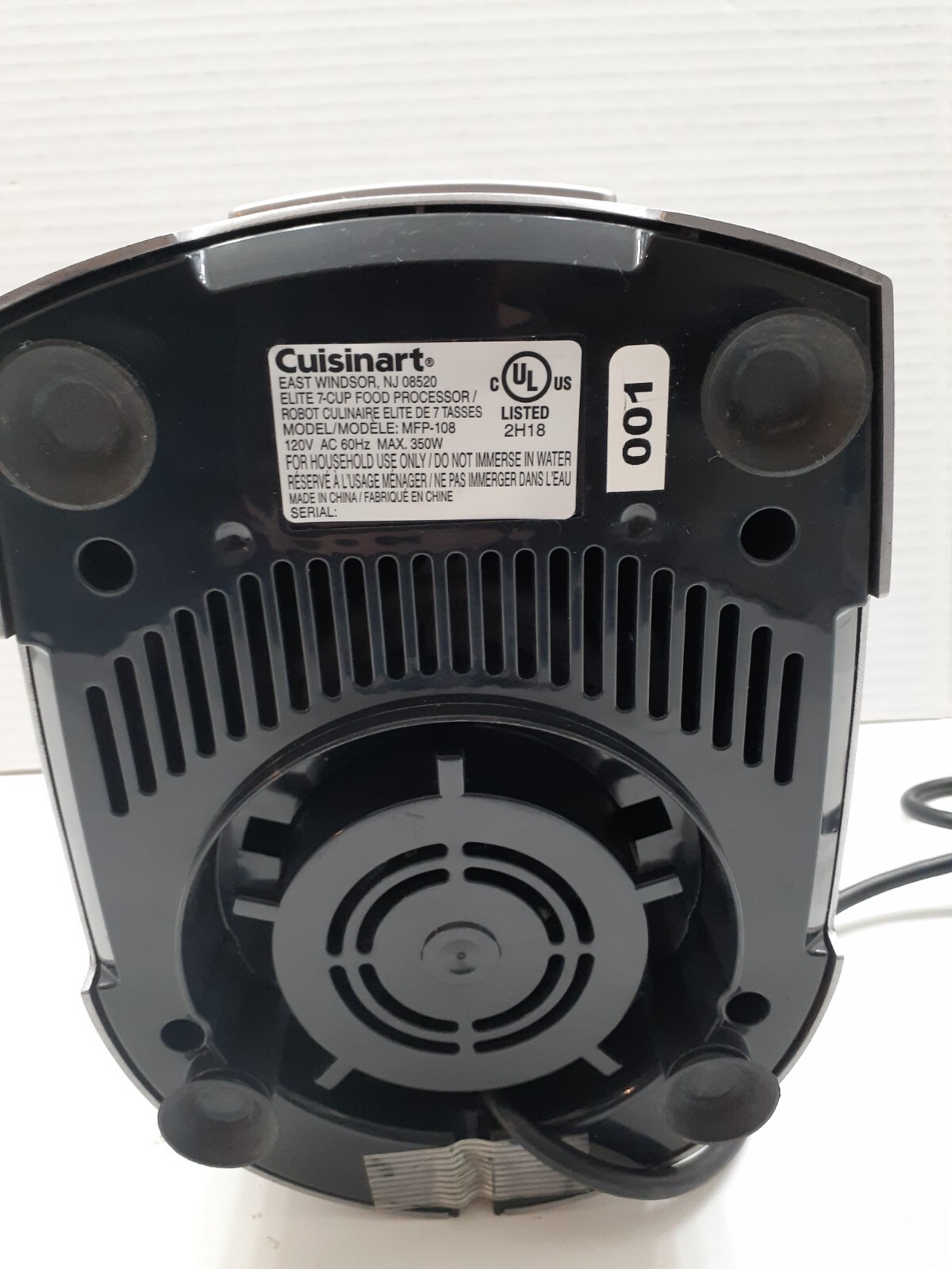Cuisinart MFP-108 Elite Series Motor Base Only Replacement Part Silver Tested