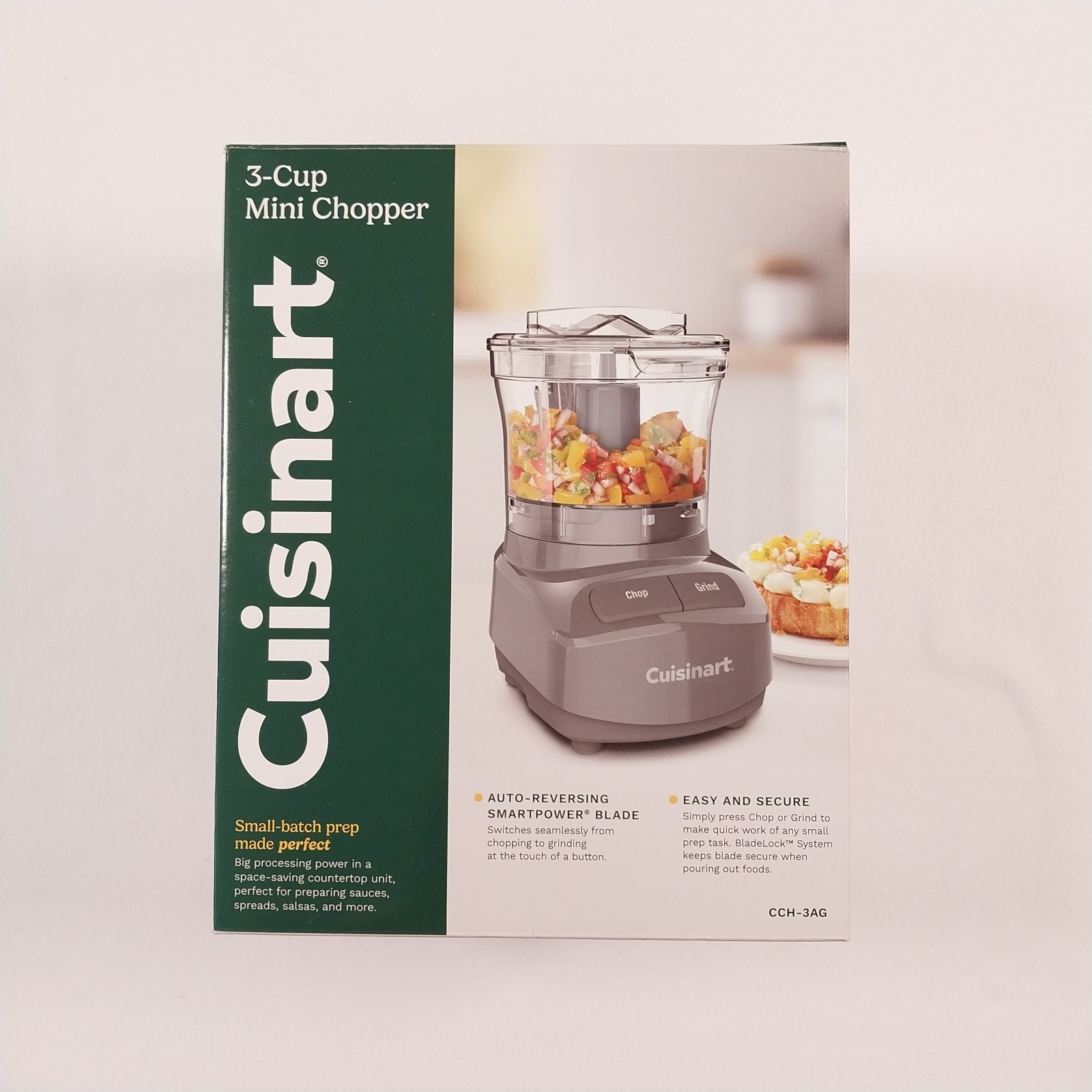 Cuisinart 3-Cup Mini Chopper Food Processor Prep New In Box Gray CCH-3AG