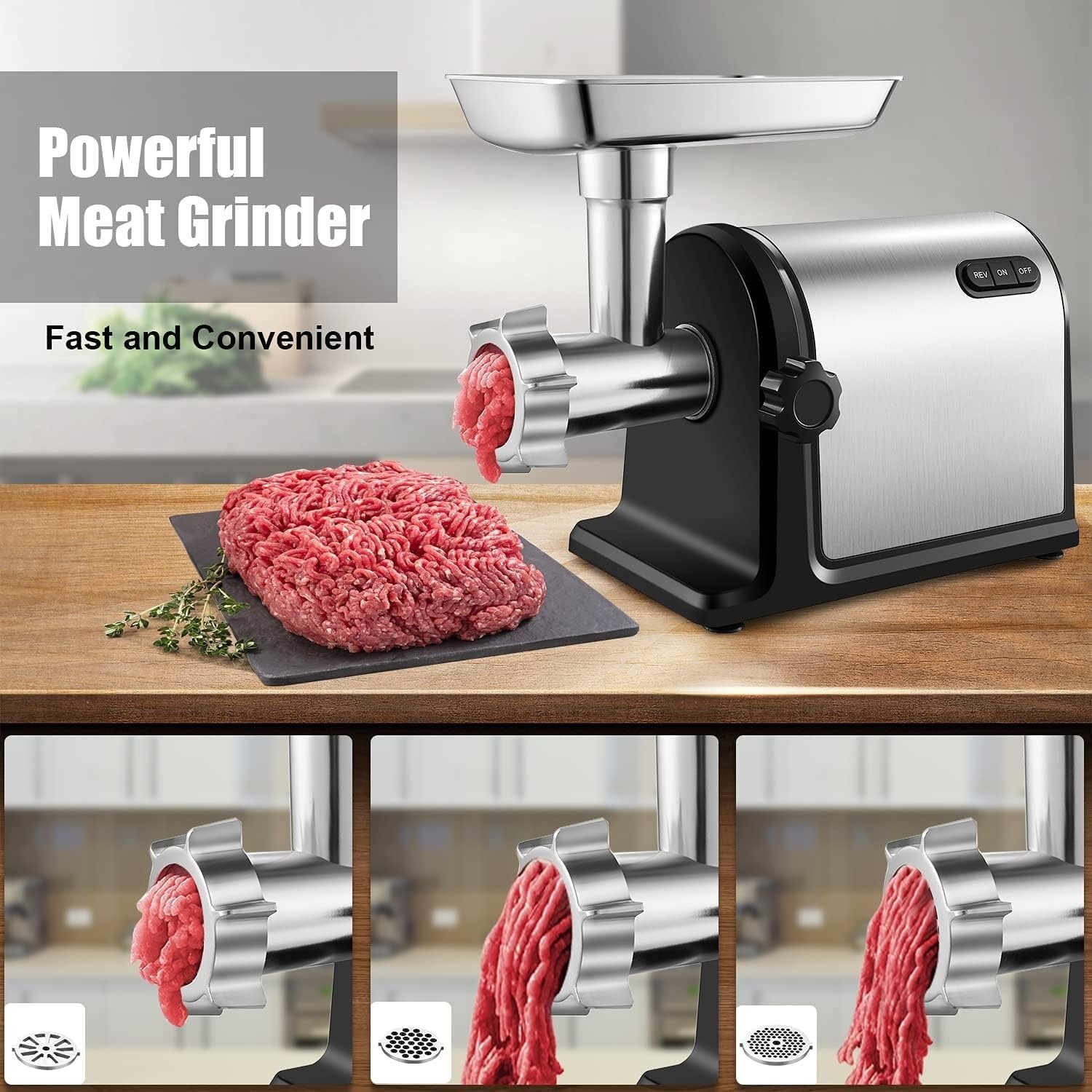 Picadora De Carne, Picadora De Carne De Acero Inoxidable Máxima 3000W Eléctrica