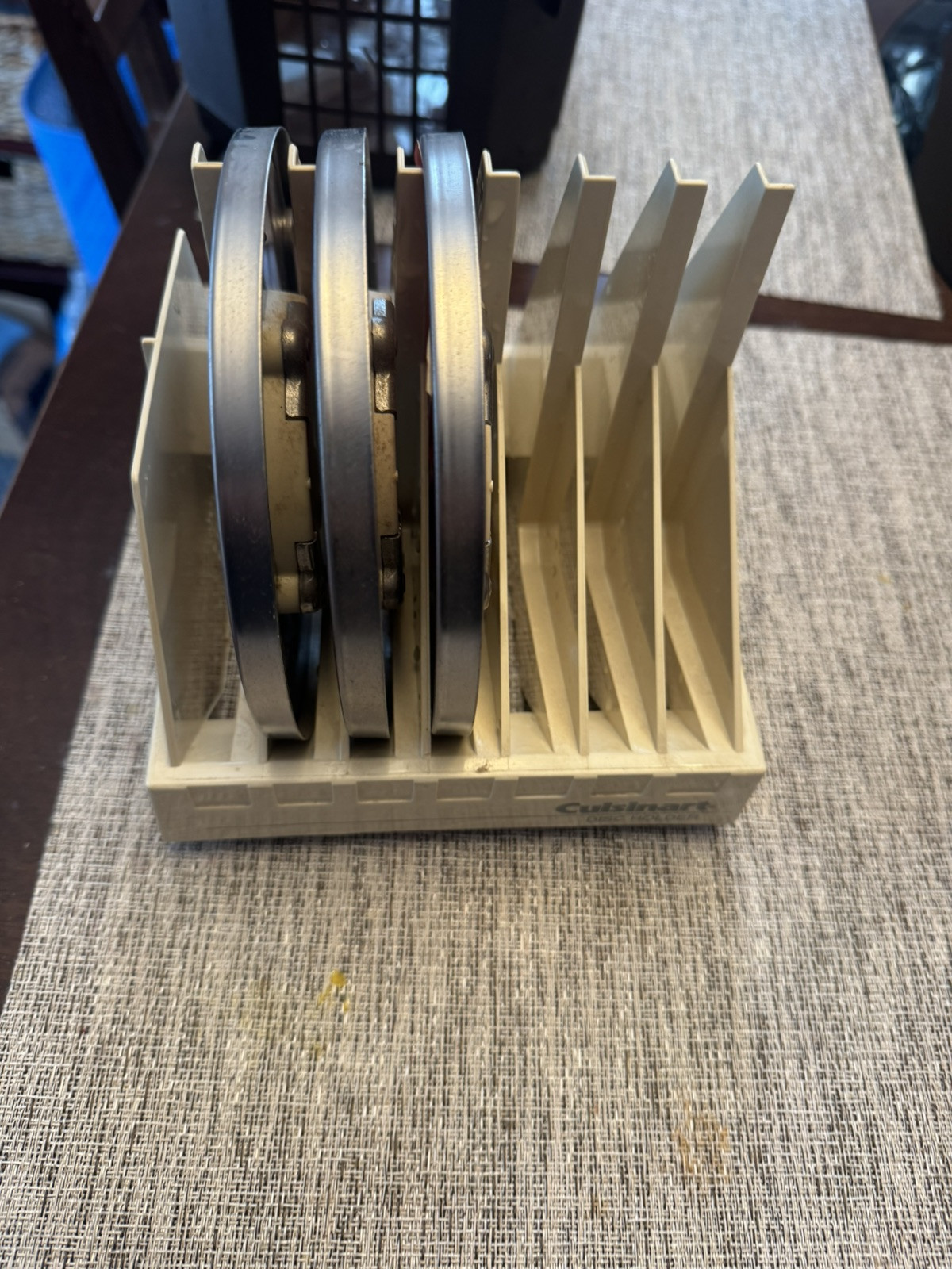 CUISINART 7-SLOT DISC HOLDER DLC-X DCL-7 DLC-8 BLADE Storage Rack W 3 Blades