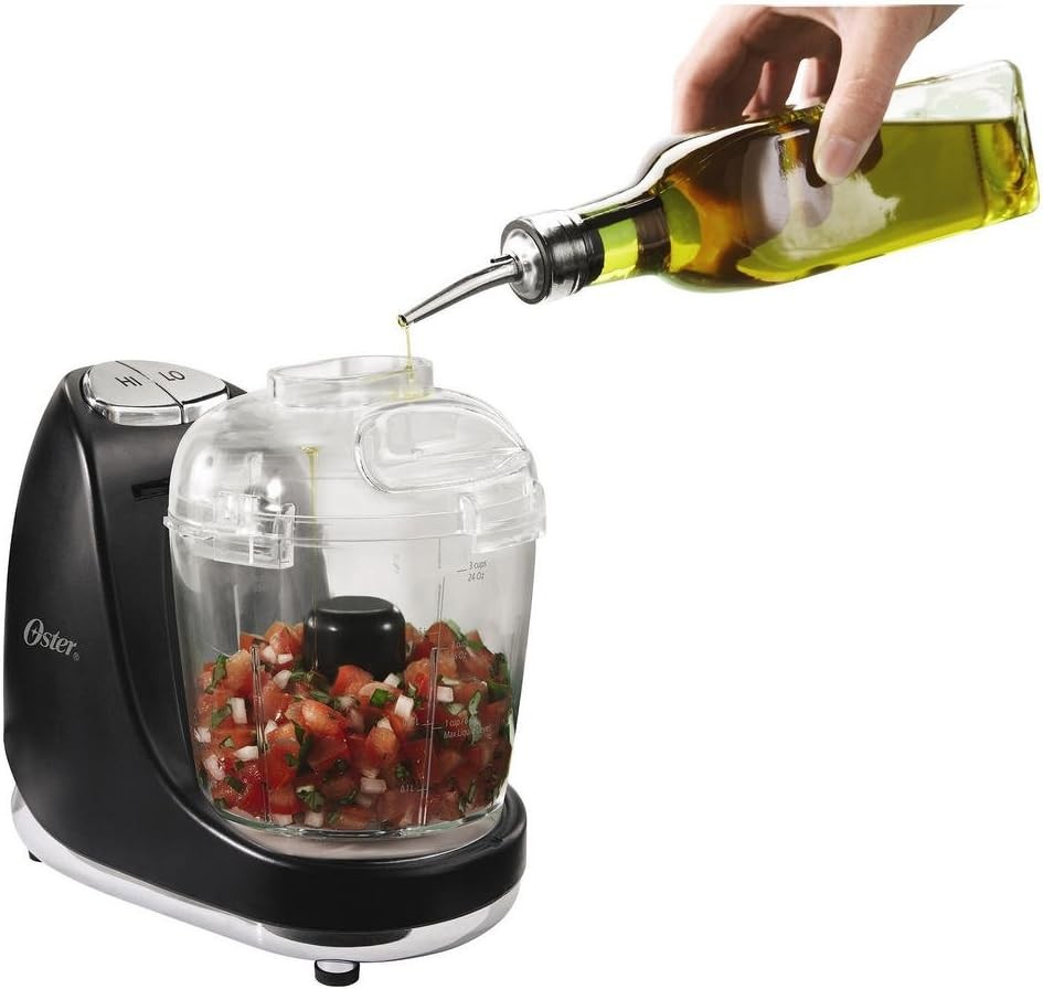 Oster FPSTMC3321 3 Cup Mini Chopper with Whisk Black 2 Speed 150W