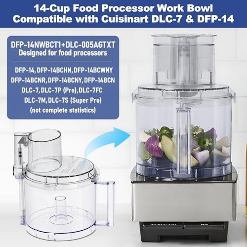 14-Cup Food Processor Work Bowl Kit with Locking Tabs & Cover – Fits DFP-14 Mode