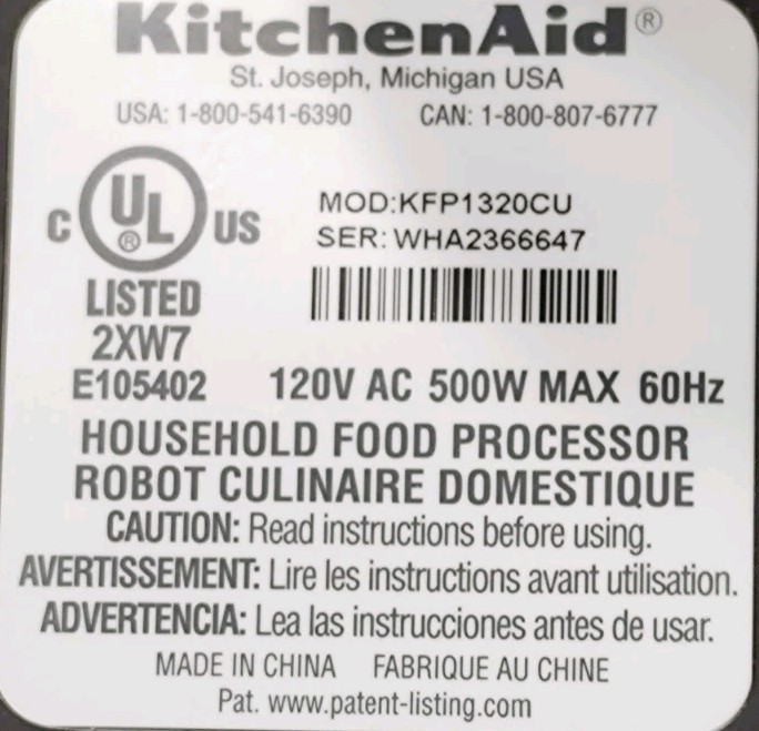KitchenAid 13-Cup Food Processor KFP1320CU Contour Silver