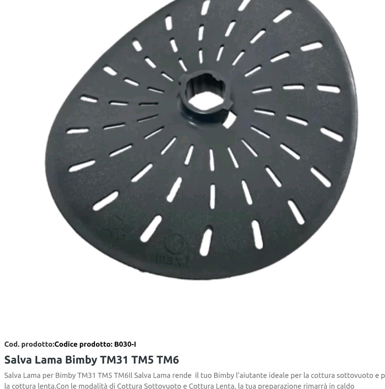 BIMBY TM31 – TM5 – TM6 COMPATIBLE BLADE COVER SAVER