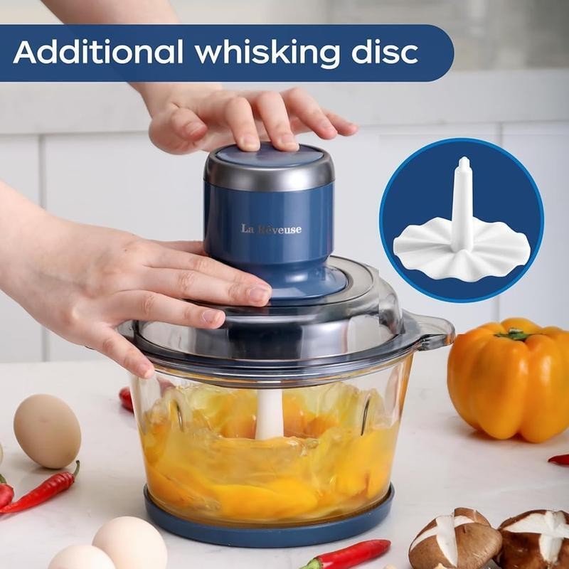 Electric Food Processor 7 Cup Glass Bowl Chopper Grinder Mincer Whisk 300W New