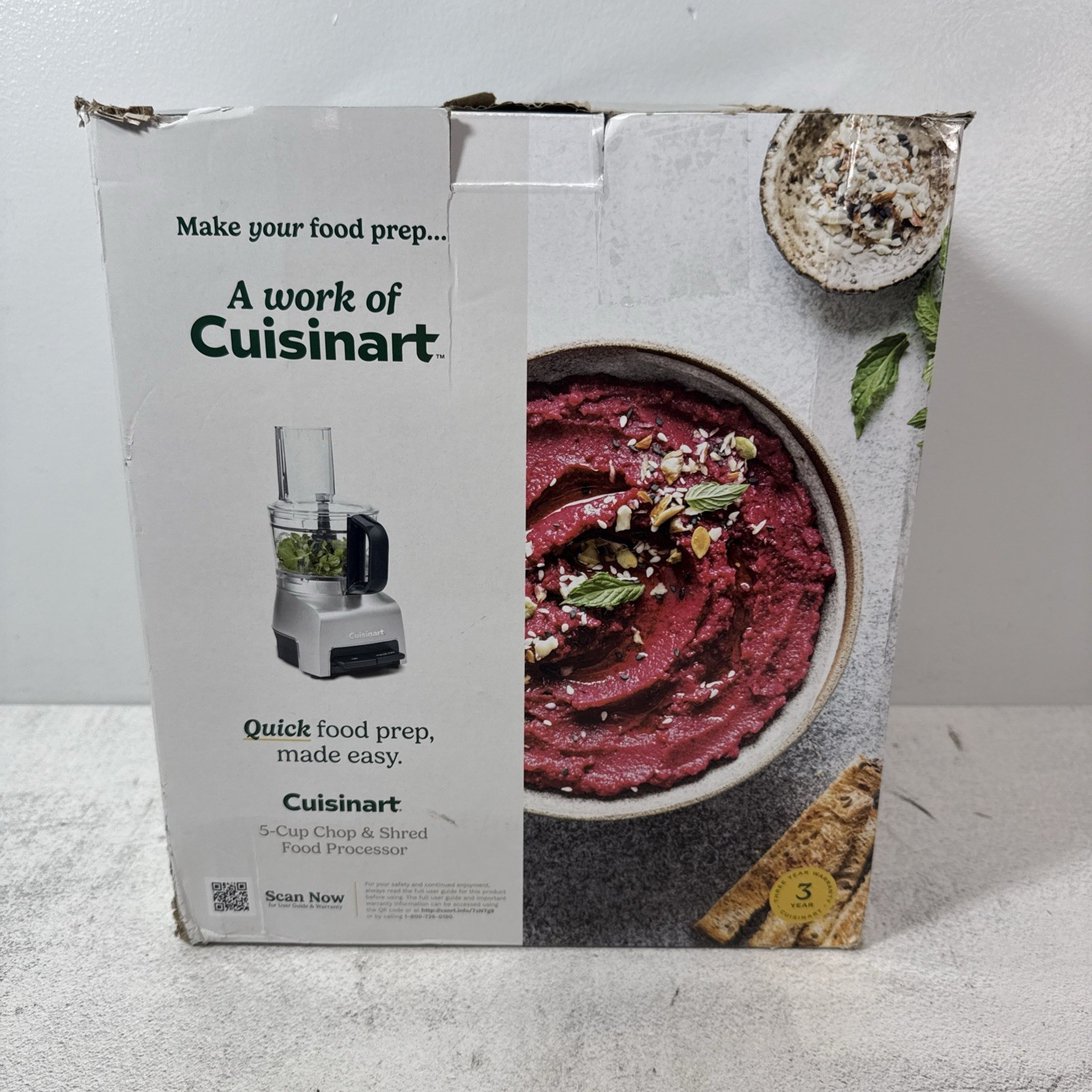 Cuisinart 5 Cup Chop & Shred Food Processor FP-5 Fine And Medium Shredding
