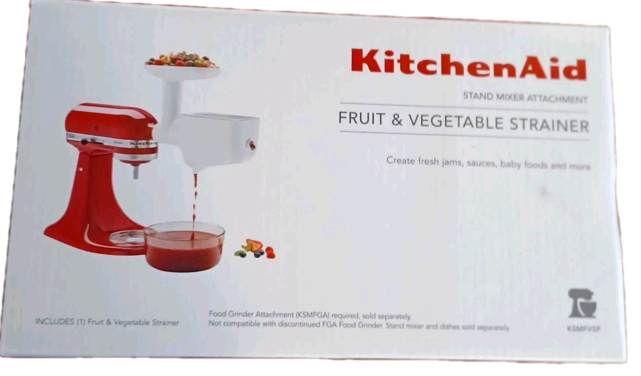 KitchenAid KSMFVSP Fruit and Vegetable Strainer – White NEW