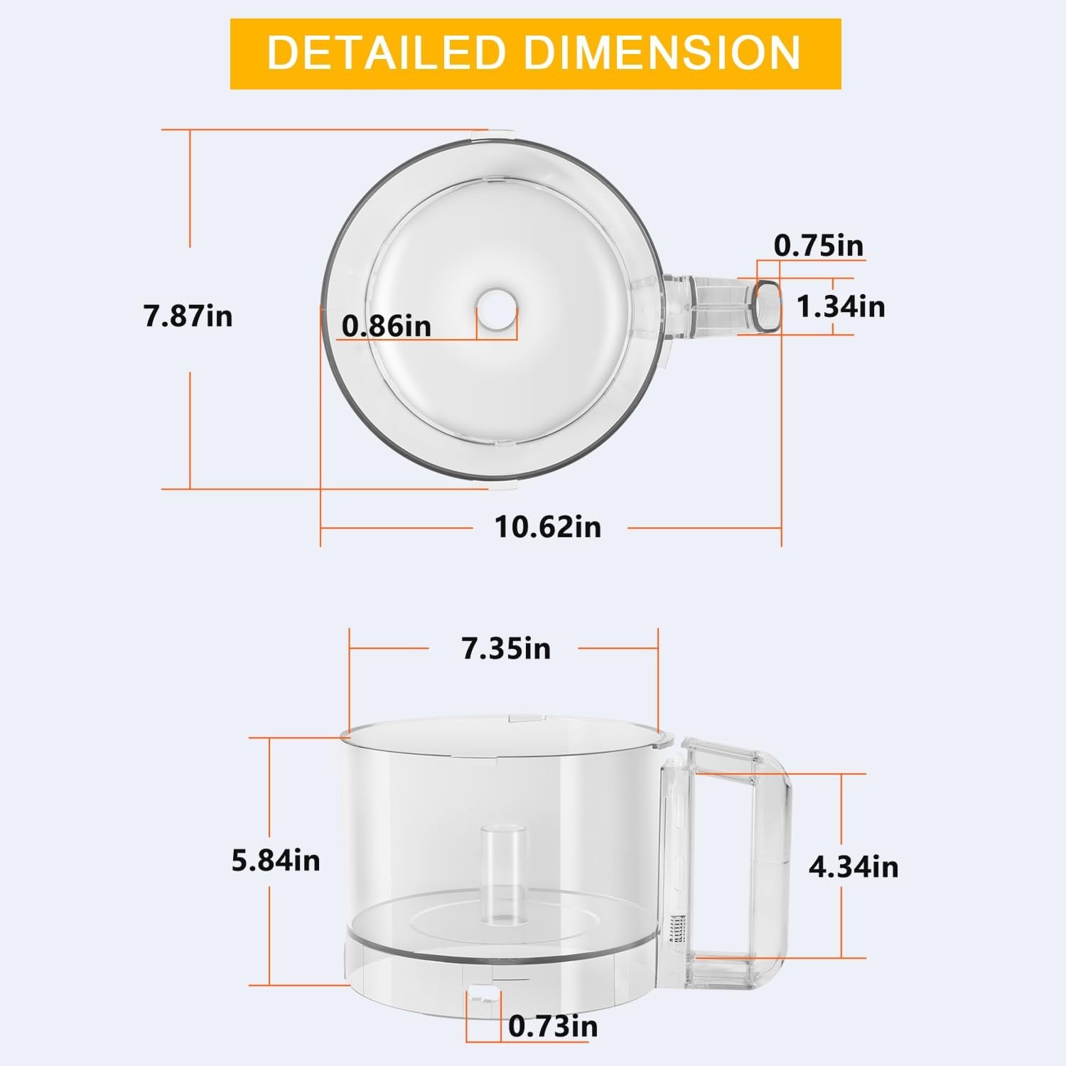 112203 Food Processor 3 Quart Cutter Bowl Fits for Robot Coupe R2B & R2N Models