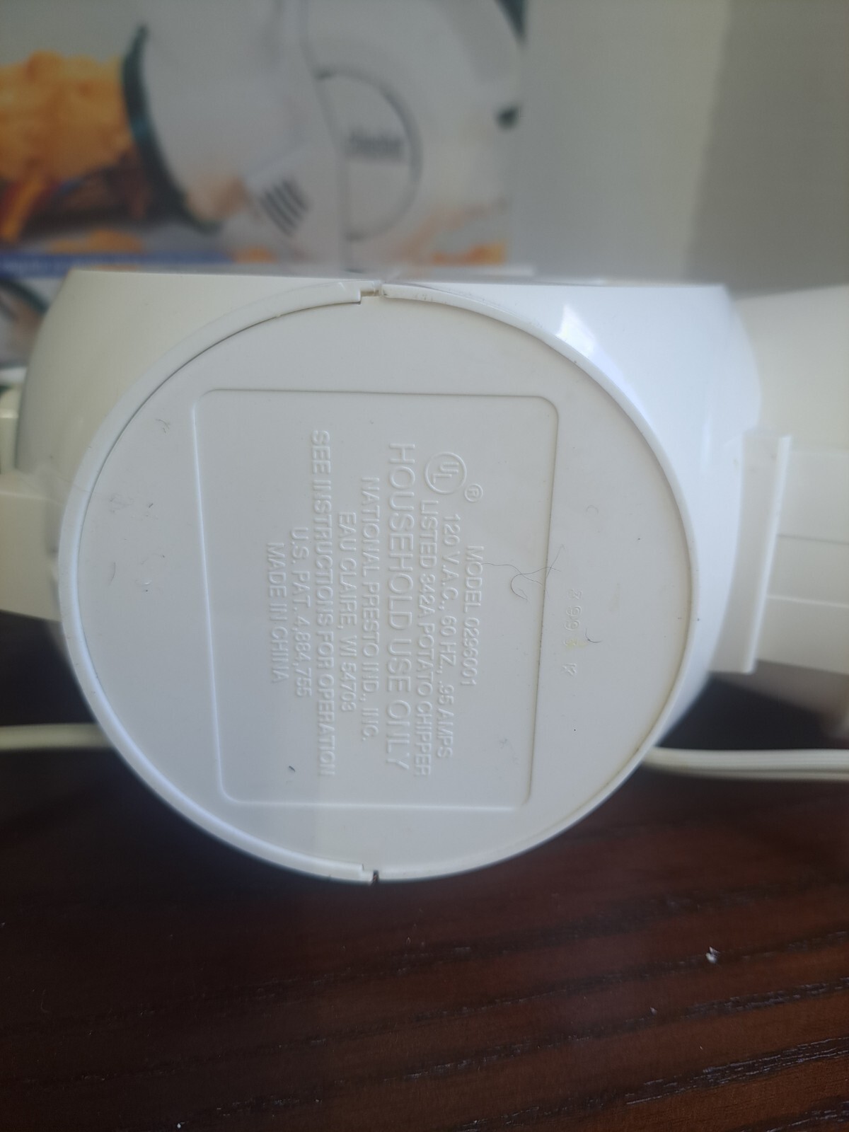Vintage 1993 Presto Chip Shot Electric Potato Chipper